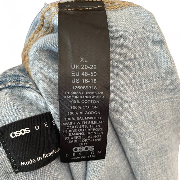 ASOS DESIGN Curve minimal denim shirt in lightwash blue Women Size XL 16… - Picture 4 of 4